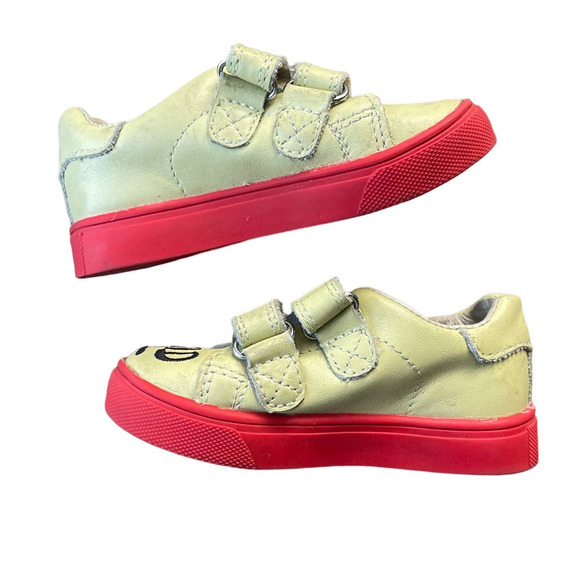 AKID size toddler 6C AXEL - LEATHER AKID EMBROIDERY [CREAM/RED] - Picture 3 of 7